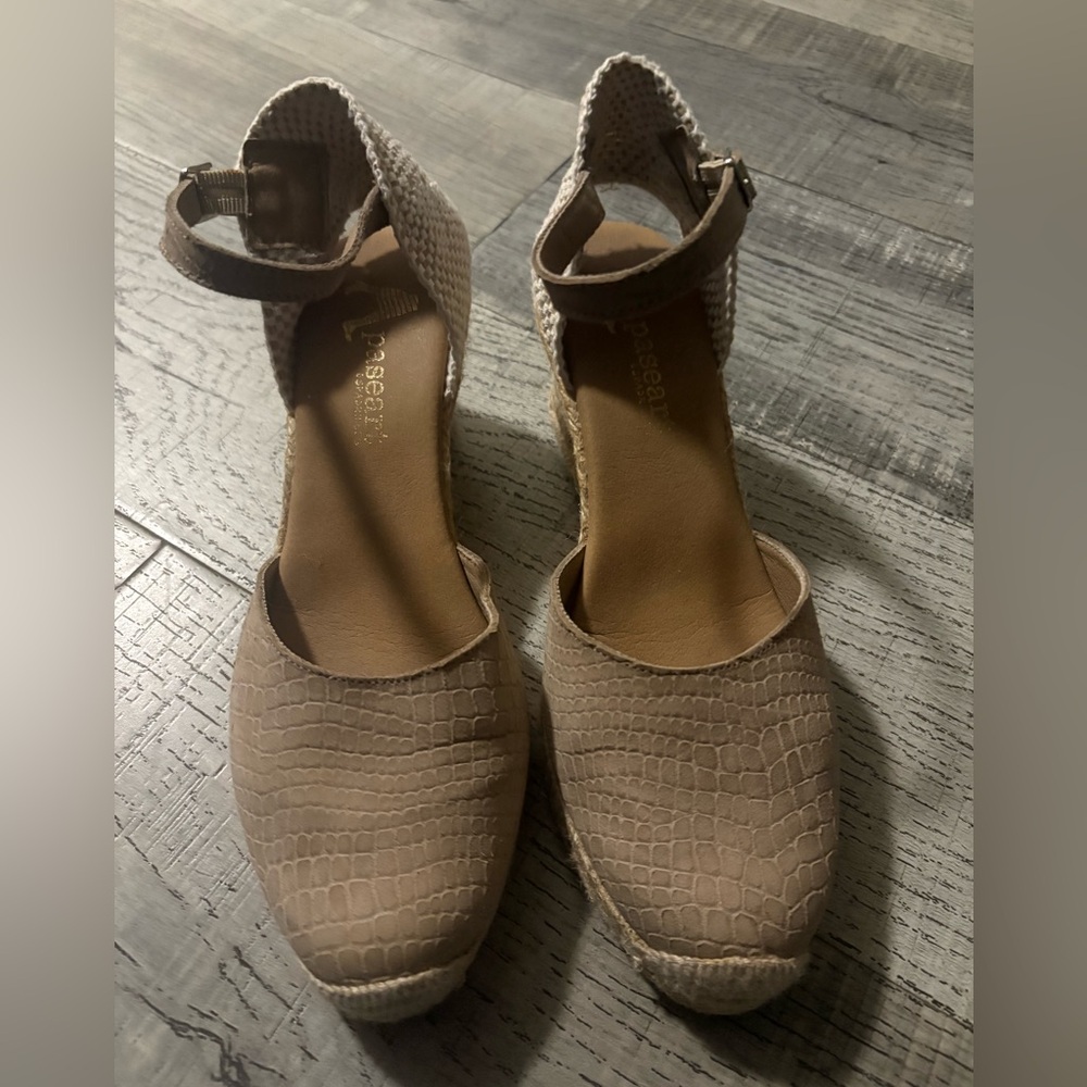 Beige Textured Espadrilles for Women
